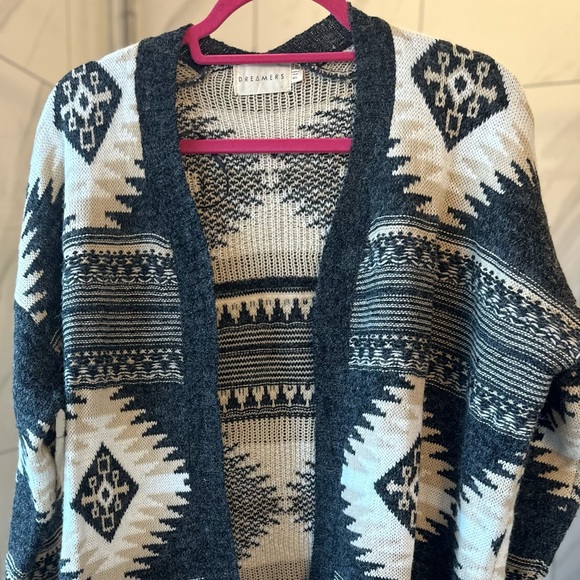 Cosy Aztec Duster Cardigan -M/L - Picture 6 of 12